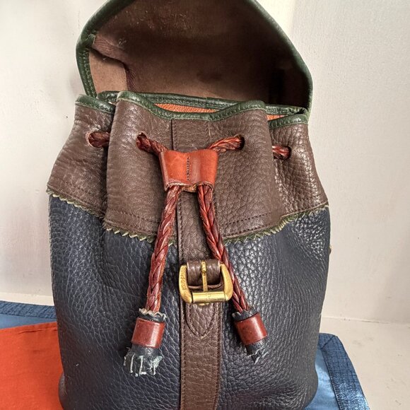 Dooney & Bourke Vintage USA 90s Teton Navy Small Backpack Drawstring  Bucket Bag main image 10